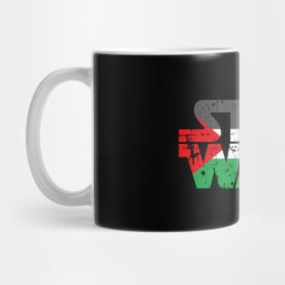 Stop War - Popular Palestine Flag Distressed Graphic Mug